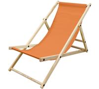 ECD Germany Silla de playa naranja madera de pino tejido oxford carga hasta 120kg