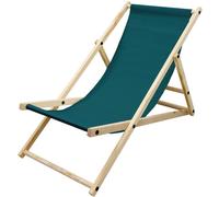 ECD Germany Silla de playa verde oscuro madera pino tejido oxford carga 120kg
