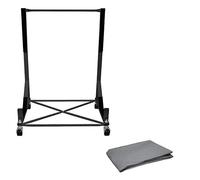 ECD Germany Soporte de Hardtop - 4 Ruedas bloqueables - Apoyo de estacionamiento Seguro y Estable - Soporte de Techo Duro - Negro - Acero con Recubrimiento de Polvo - Cubierta Almacenamiento de Coche