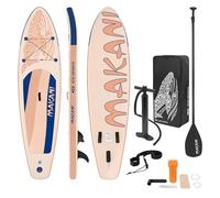 ECD Germany Tabla Hinchable de Paddle Surf Sup Makani 320 x 80 x 15 cm de PVC con Bomba de Aire, Bolsa de Transporte y Accesorios, Placa Stand Up para Adulto y Niño hasta 120 kg, Color Albaricoque