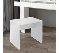 ECD Germany Taburete De Tocador Blanco 40x36x41 cm Madera Aspecto Noble Y Elegante Gran Comodidad De Asiento Robusto Versátil Taburete De Maquillaje Moderno Taburete De Asiento Banco De Maquillaje