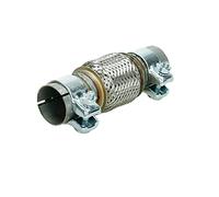 ECD Germany Tubo Flexible con 2 Abrazaderas Acero Inoxidable 50 x 100 mm Montaje sin Soldadura Inoxidable Enclavamiento Montaje sin Soldadura Sistema de Escape de tubería Corrugado