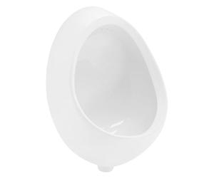 ECD Germany Urinario con Entrada Parte Atrás y Desagüe en la Parte Trasera 35x42x30cm Redondo Cerámica Blanco Diseño Moderno Inodoro Urinal Redondo Montaje en Pared Drenaje Urinal para Baño Público