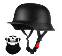 ECE Certificación Retro Alemán Estilo Moto Medio Casco,Casco Moto Jet Casco de Motocicleta Hombres Y Mujeres Retro Seguridad Ligera Eléctrico Medio Casco M-XXL 57-64CM