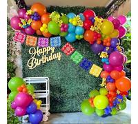 ECEAE Juego de 139 globos mexicanos coloridos del Cinco de Mayo con pancarta de fiesta mexicana de papel picado para el Día de Muertos, Loteria Taco Bout Baby Shower My First Birthday Party Decor