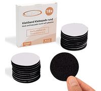 ECENCE 18 Piezas Adhesivo Doble Cara Fuerte, Extra Fuerte, Blanco, redondo 50mm, Cinta Rollo Hook y Loop Tape, Gancho y Cinta de Lazo para el coche, paredes y suelo