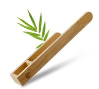 ECENCE 1x Toallero de Madera sin taladrar toallero de baño bambú Naturaleza autoadhesiva toallero de Invitados 38,5cm