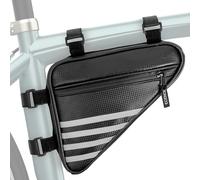 ECENCE Bolsa para Cuadro Triangular de Bicicleta - Estuche Impermeable de Triángulo - Funda de Herramientas - Accesorio para el Cuadro de la Bici - Negro - Capacidad Aprox. 1,2 l
