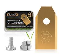 ECENCE Cuchillas Robot Cortacésped 60 compatibles con Husqvarna Automower | Cuchillas de acero inoxidable titanizadas con tornillos - compatibles con Gardena, McCulloch ROB, Flymo y Yardforce