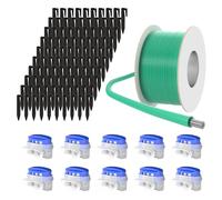 ECENCE Kit Reparación Robot Cortacésped 50m Cable Delimitador Universal | Set con 10x conectores y 100x ganchos para reparar y fijar el cable delimitador de robots cortacésped