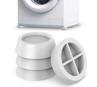 ECENCE Soporte Lavadora 4 Amortiguadores Antivibración Blanco | Topes de goma antideslizantes para reducir vibraciones en lavadoras, lavavajillas y secadoras