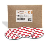 ECENCE Soporte magnético para detector de humo - 3 unidades soporte magnético adhesivo para detectores de humo Ø 70mm - Base sin taladros para detector humo y alarmas para casa contra incen