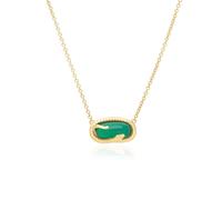 Ecfew ™ Calcedonia Serpiente Collar con Colgante En Plata de Ley Chapada en Oro