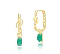 Ecfew ™ Calcedonia Serpiente Pendientes Aro Colgantes en Oro Bañado Plata de Ley
