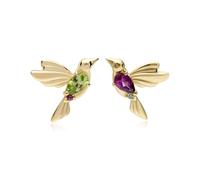 Ecfew ™ 'El Creador' Desiguales Peridoto & Rodolita Colibrí Tuerca Pendientes
