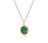 Colgante De Serpiente Enroscada De Calcedonia Verde Teñida Ovalada ECFEW™