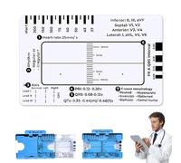 ECG 7 Step Ruler,ECG Reference Guide,Make ECG Interpretation Easy,ECG Calipers Measuring Tool, Easy-To-Carry ECG Ruler,EKG Badge Card,For Nursing, People Who Practice ECG/EKG (1 PCS)