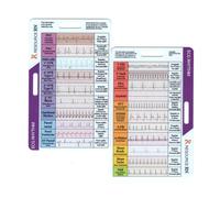 ECG/EKG Rhythm Pocket Card, Diseño De Doble Cara EKG Rhythm Interpretation Badge Card, ECG Rate Pocket Cards EKG Calipers, Análisis Cardíaco Rápido Y Herramienta De Medición Para Enfermeras