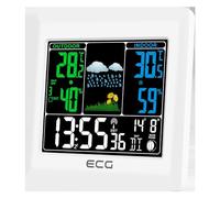 ECG MS 300 - Estación meteorológica multifunción con Sensor Exterior inalámbrico, previsión del Tiempo para 1 día, termómetro, higrómetro, Interior y Exterior (Pantalla a Color), Color Blanco S