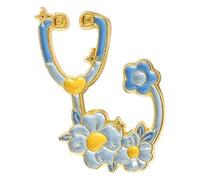 ECG Pin de solapa médico latido del corazón estetoscopio broche médicos hermanas joyería, Klein, Metal no precioso