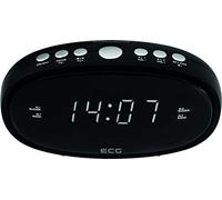 ECG RB 010 - Radio Despertador Con Sintonizador FM, 10 Preselecciones, Reloj Digital, Función de Tiempo de Despertador Levantado, Color Negro