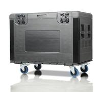 ECGOIOE Maletín utilitario para cables con ruedas, 35 x 22 x 24 pulgadas, apilable, profesional, resistente, ATA, para almacenamiento de equipos de audio profesional y DJ