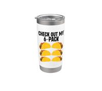 Echa un vistazo a mi paquete de 6 tacos divertidos comida mexicana gimnasio fitness Vaso térmico de acero inoxidable de doble pared