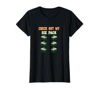 Echa un Vistazo a My Six 6 Pack Futomaki Sushi Levantamiento de Pesas Hombres Mujeres Camiseta gráfica económica, Mujer, Negro, XL