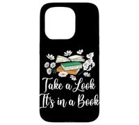 Echa un vistazo está en un lector de nerd floral para amantes de los libros Carcasa para iPhone 15 Pro