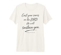 Echad Vuestra preocupación en el Señor Salmo 55:22 Fe Consolar a Dios Camiseta Premium