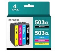 ECHALLENGE 503XL - Cartuchos de tinta compatibles con Epson 503 XL XP 5200 XP-5205 Workforce WF-2960DWF WF-2965DWF WF 2960 (4 unidades, negro, cian, magenta, amarillo)