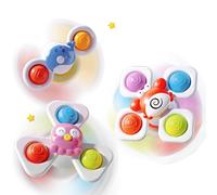 Echehi 3 Piezas Spinner Bebe, Juguetes Bañera Bebe, Juguetes Sensoriales para Bebe Pequeños. Cangrejos