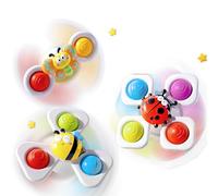 Echehi 3 Piezas Spinner Bebe, Juguetes Bañera Bebe, Juguetes Sensoriales para Bebe Pequeños. Insectos
