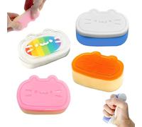 Echehi 4 Piezas Juguetes Apretables de Gatitos Squishy - Juguete Sensorial Anti-Estrés Suave y Elástico para Niños y Adultos, para Concentración y Relajación