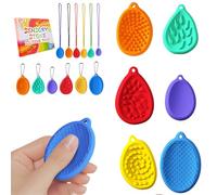 Echehi 6 Piezas de Juguetes Sensoriales para Niños y Adultos, 10 Diferentes Táctiles y Visuales para Aliviar la Antiestres, Fidget Foys de Silicona con Agujeros para un Fácil Transporte