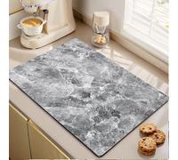 Echehi Alfombrilla Escurreplatos de 2 Piezas, Alfombrilla Cocina de Alfombra Escurreplatos de 40 x 30 cm para Encimera de Cocina, Máquina de Café. Mármol