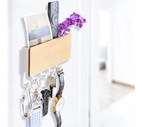 Echehi Colgador Llaves Con 5 Ganchos, Cuelga Llaves Pared Fáciles de Instalar, Colgador Llaves Pared Pequeño, Perchero, Estante Para Cartas, Adecuado Para Areas de Entrada y Detrás de Puertas. Blanco