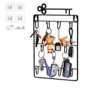 Echehi Colgador Llaves con Accesorios de Montaje de 3 Vías, Cuelga Llaves con 11 Ganchos para Colgar Llaveros, Correa de Perro, Paraguas, Gafas de Sol, Collares de Joyería (Negro)