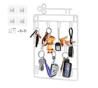 Echehi Colgador Llaves con Accesorios de Montaje de 3 Vías, Cuelga Llaves con 11 Ganchos para Colgar Llaveros, Correa de Perro, Paraguas, Gafas de Sol, Collares de Joyería (Blanco)