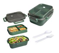 Echehi Fiambrera Con Compartimentos Integrada de 2 Capas, a Prueba de Fugas Con Cubiertos para el Trabajo, la Escuela, el Picnic