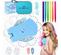 Echehi Hair Bedazzler Kit Con Caja de Regalo, Trenzador de Pelo Para Niñas Con 300 Brillantes Para el Pelo, Estuche Para Adornos Pelo, 6 Pcs Extensiones de Pelo, Peine, Pinza Cabello, Gomas de Pelo