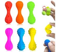 Echehi Juguetes Sensoriales con Texturas para Adultos y Niños, Pack de 6 para Antiestres y Ansiedad, Fidget Toys Silenciosos para Mejorar la Concentración en TDAH y Autismo. Rojo