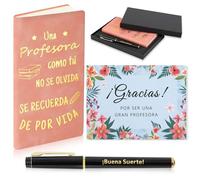 Echehi Regalo Profesora Infantil, con Cuaderno Profesora, Pluma de la Suerte, Tarjeta y Caja de Regalo, Regalos Originales Para Profesoras