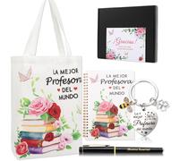 Echehi Set Regalo Profesora Infantil- Regalos Originales Para Profesoras Con Tote Bag, Libreta Y Llavero, Tarjeta, Caja De Regalo, Detalles Únicos Para Fin De Curso