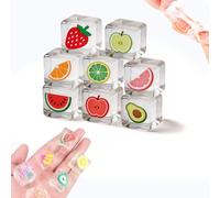 Echehi Squishy Cubo Antiestres - 15 Piezas Juguete Antiestres para Niños y Adultos, con Frutas Dentro, para Autismo, TDAH