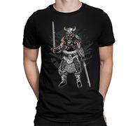ECHJCG Dark Viking Men's White Yellow Black Red Mens Women T Tshirts Camisetas y Tops 100% Cotton DTG Printed - Fighter Warrior(X-Large)