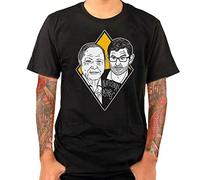ECHJCG David Attenborough and Louis Theroux T-Tshirts Camisetas y Tops Funny Gift Idea Fan Clothing Black(Small)