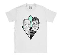 ECHJCG David Attenborough and Louis Theroux T-Tshirts Camisetas y Tops Funny Gift Idea Fan Clothing White Black(X-Large)