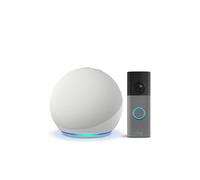 Echo Dot (Última generación), Blanco + Ring Videotimbre con batería (Battery Video Doorbell) (última gen.), Gris moteado