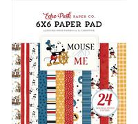 Echo Park Paper Co. Mouse and Me - Bloc de papel de 6 x 6, 24 hojas de doble cara, cartulina